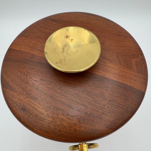 Vintage Wooden Ice Bucket with Gold Handle  Mid Century - Picture 5 of 13